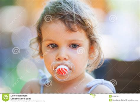 Girl With A Pacifier Stock Image Image Of Dummy Childhood 51647581