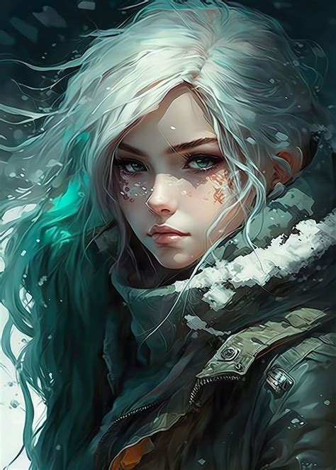Icy Anime Queen Poster Picture Metal Print Paint By