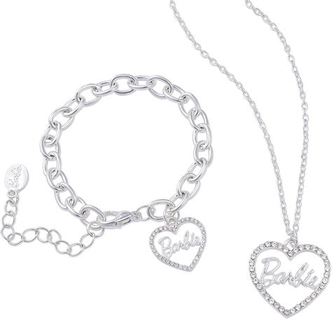 Barbie Crystal Heart Necklace And Bracelet Set Bigamart
