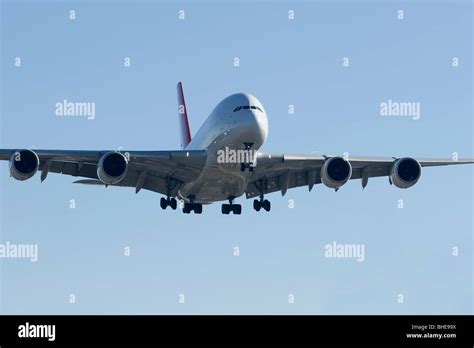 Airbus A380 Landing Approach Stock Photo Alamy