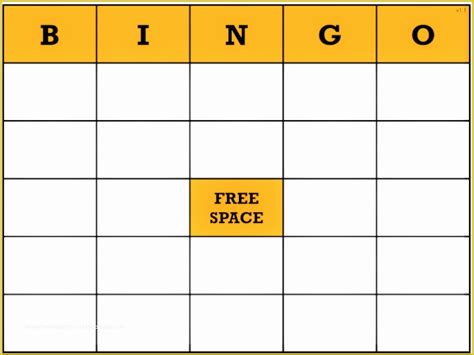 Bingo Card Template Free Of Free Blank Bingo Card Template Word