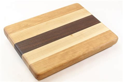 Handcrafted Wood Cutting Board Edge Grain Maple Cherry