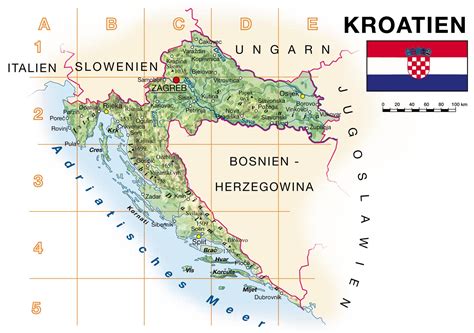 Krigen som fulgte i kjølevannet av selvstendigheten satt både. Karte Kroatien Küste
