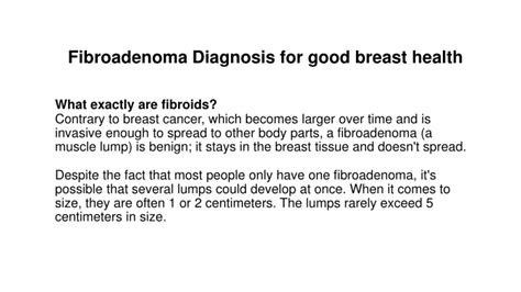 Ppt Fibroadenoma Diagnosis For Good Breast Health Powerpoint