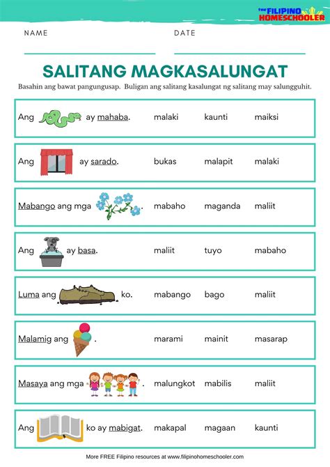 Salitang Magkasalungat Worksheets Set 1 — The Filipino Homeschooler