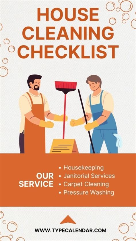 Free Printable House Cleaning Checklist Templates Keep Your Home Spotless
