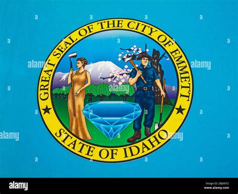 The Great Seal Of The City Of Emmett Gem County Idaho Stock Photo Alamy