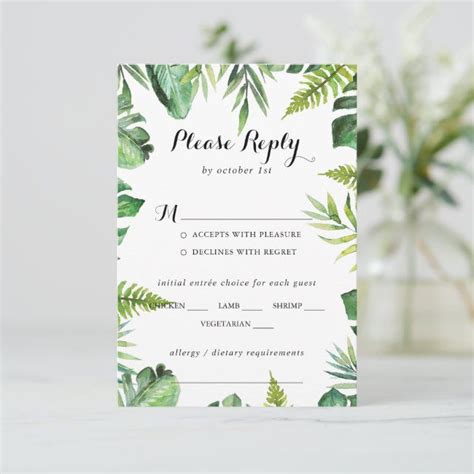 Not only does it convey information, but the font style choices on a menu card mirror the. Destination Tropical Wedding Menu Choice RSVP | Zazzle.com ...