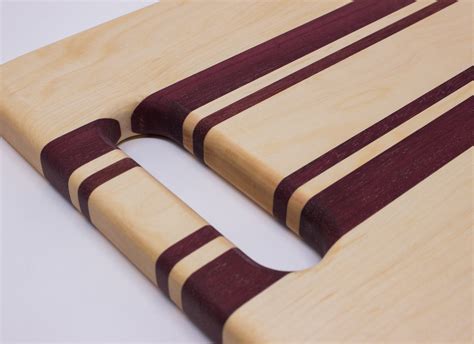 Maple And Purpleheart With Handle Cutting Board Rockford Woodcrafts