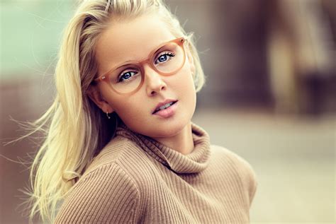 Wallpaper Face Model Blonde Women With Glasses Fashion Nose