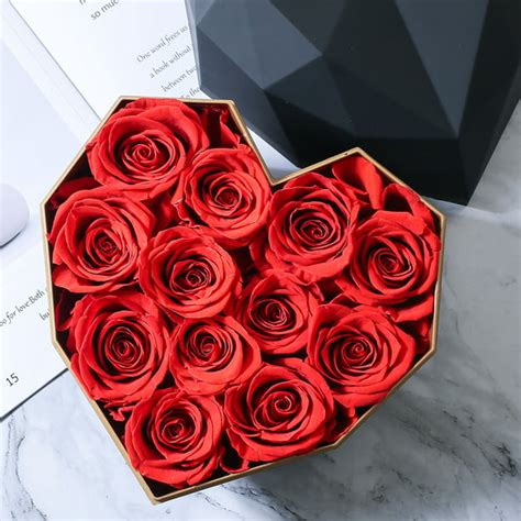 Enchante Real Preserved Forever Roses 7 Heart Box Mothers Day