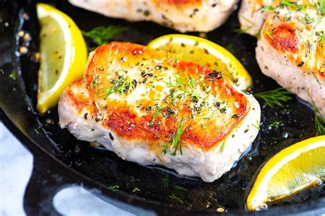 Remove from grill and dollop with chive butter. Juicy Oven Baked Pork Chops