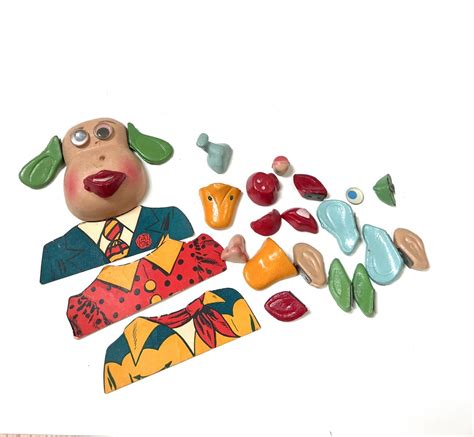 Vintage Mr Potato Head 1940s Toy Paper Mache Head With Magnetic Parts