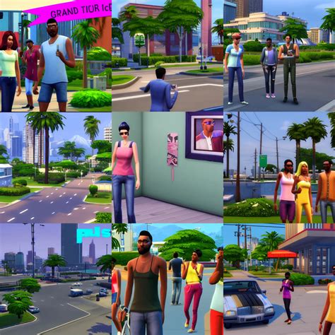 The Sims 4 In Grand Theft Auto Vice City Stable Diffusion Openart