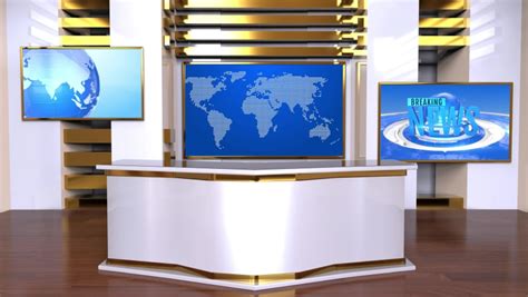 3d Virtual Tv Studio News Backdrop วิดีโอสต็อก ปลอดค่าลิขสิทธิ์ 100