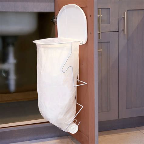 Original Kitchen Rack Trash Bag Holder In White Kitchen Rack Space