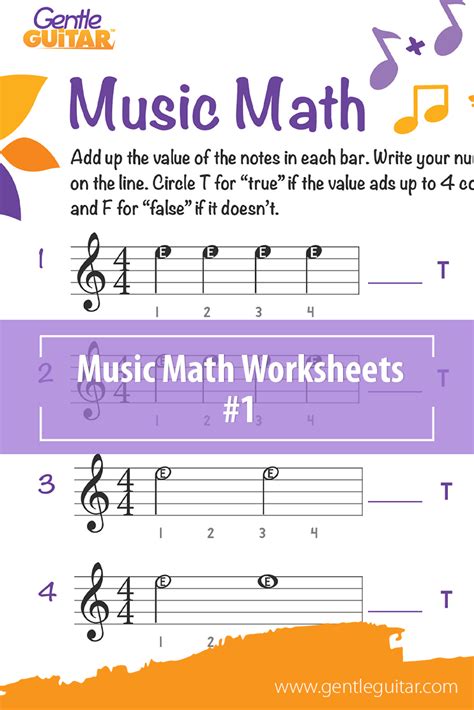 Free Printable Music Math Worksheets
