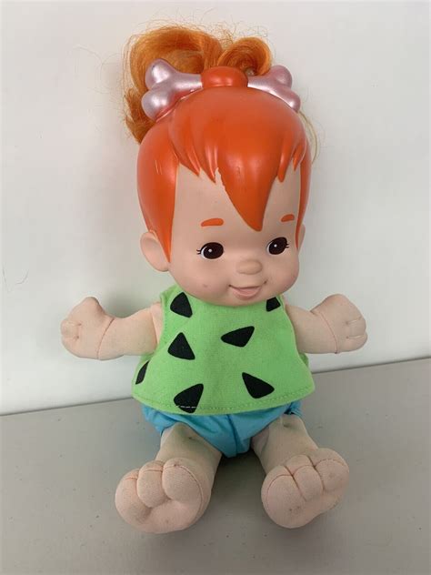 Vintage Mattel 1993 Flintstone Pebbles And Bam Bam Plush Doll Set Of 2