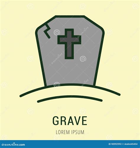 Vector Simple Logo Template Grave Stock Illustration Illustration Of