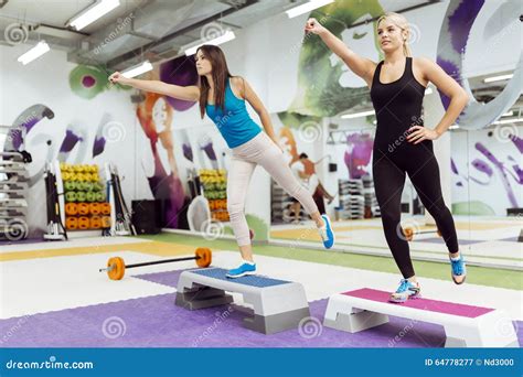 Beautiful Women Exercising Aerobics Stock Image Image Of Sporty
