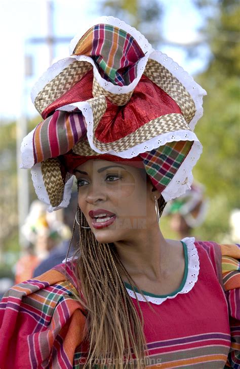 Woman In Jamaican National Costume At Cultural Festival In Kingston