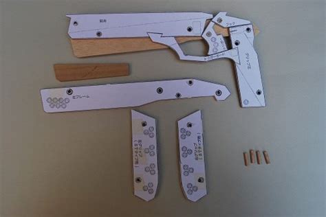 This rubber band gun is based on a wooden design rubber band gun. Portable: Access Wooden blowback rubber band gun plans