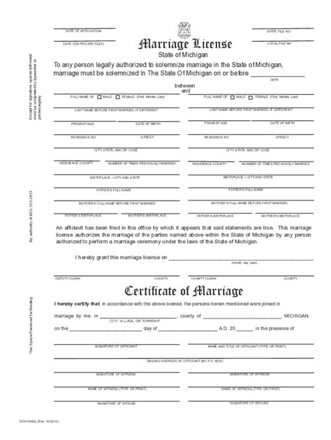 michigan marriage license example fill out and sign online dochub