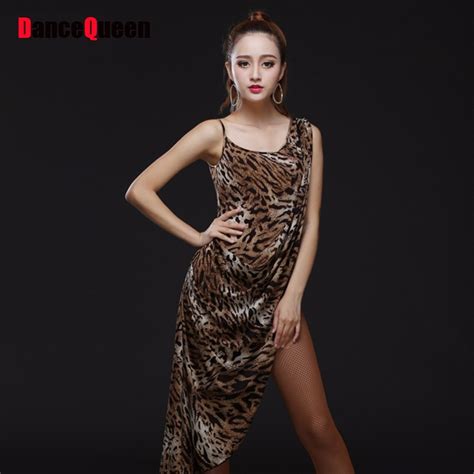 Buy 2017 Hot Latin Dance Dress Lady Leopard Print
