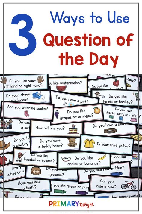 Three Ways To Use Question Of The Day Cards For Primary And Middle