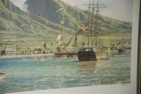 John Stobart 1929 Print Lahaina The Whaling Brig Isabel