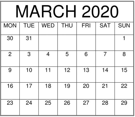 Freeprintable Calander 3 Months To A Page July 2020 March 2020