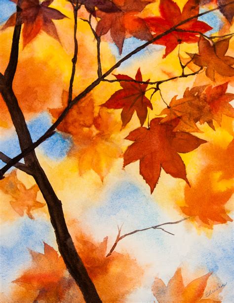 Zdenkas Art Fall Leaves Watercolor