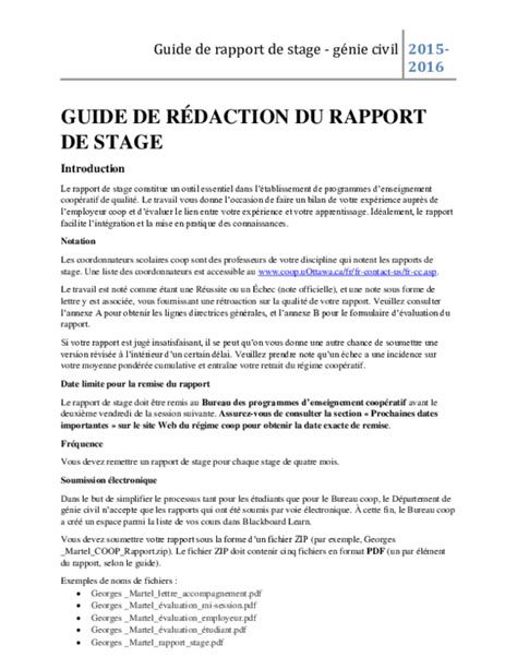 Pdf Guide De RÉdaction Du Rapport De Stage Moh Mohamed