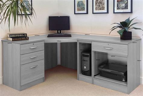 Walnut is a nice medium wood that is as rock hard as oak but at a fraction of the price. Small Office Corner Desk Set With 3+1 Drawers, Printer ...