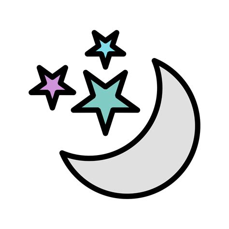 Moon And Stars Vector Icon 441633 Vector Art At Vecteezy