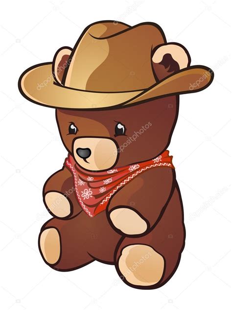 Cowboy Teddy Bear Cartoon Character — Stock Vector © Aoshlick 12843562