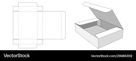 Packaging Rectangle Box Die Cut Template Design Vector Image