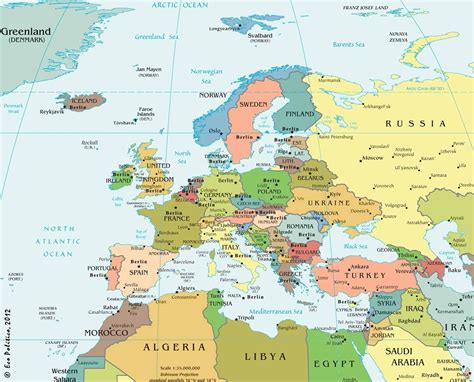 Eco Político: Novo Mapa Político da Europa - Capitais Europeias