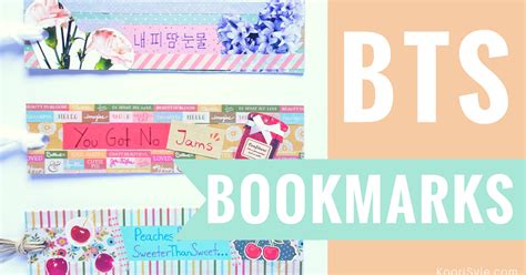 Kpop Diy Make Cute And Fun Bts Bookmarks Koori Style