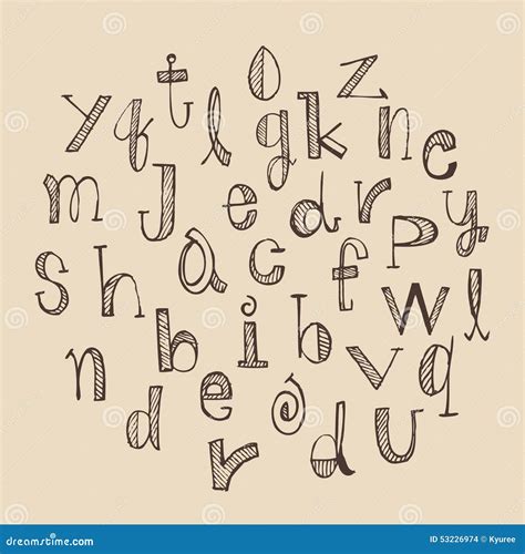 Hand Drawn Alphabet Set Stock Vector Illustration Of Text 53226974