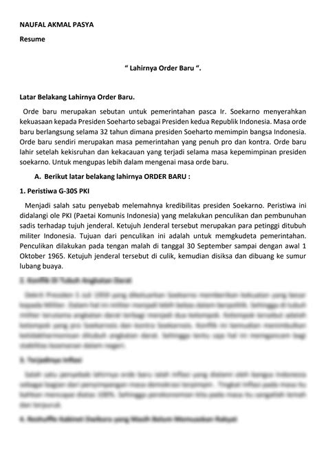 SOLUTION: sejarah orde baru - Studypool