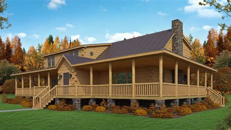 This beautiful log cabin with mountain views has a large wraparound porch is located on a nice 2.3 acre property in libby, montana. log cabin kit - the Crawford sports a great wrap-around porch