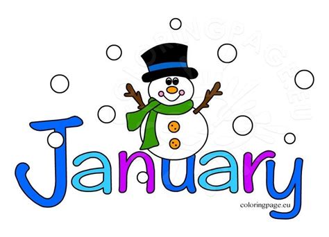 January Word Clipart Clipart