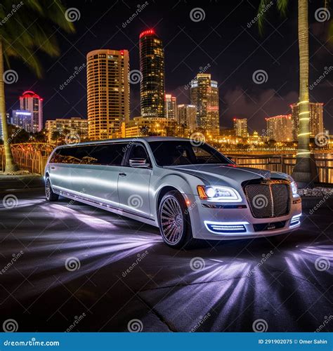 Luxurious Limousines Under the Spotlight Stock Image - Image of