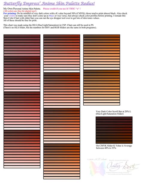 My Anime Skin Palette By Butterfly Empress On Deviantart