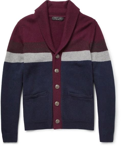 Rag And Bone Striped Wool Blend Cardigan On Uk Knitwear Men Knitwear Design 2014