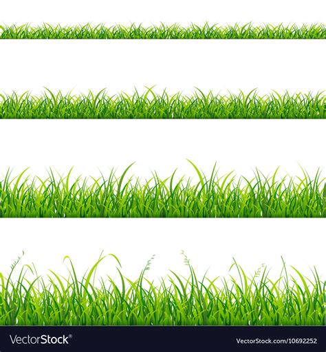 Green Grass Line Set Royalty Free Vector Image