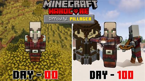 I Survived 100 Days As A Pillager In Hardcore Minecraft Hindi