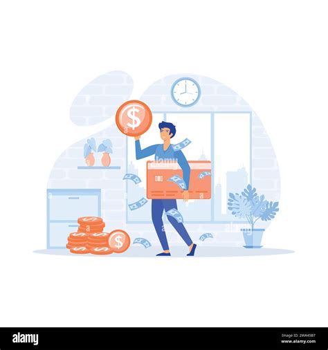 Salary payment. Employee or workers are happy receive a monthly salary