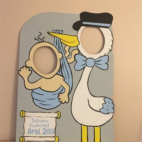 Stork Photo Booth Prop Wooden Baby Shower Cutout Baby Etsy